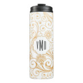 Modernes Goldstrudelmonogramm Thermosbecher (Vorderseite)