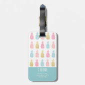 Modernes Goldtropischer Ananas-Monogramm-Umbau Gepäckanhänger (Rückseite vertikal)