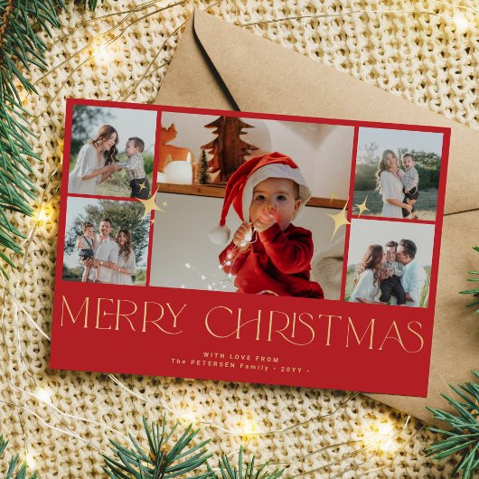 Modernes Goldtypografie-Foto kassiert Weihnachten