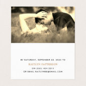 Modernes Goldumlaufskript mit Foto-RSVP-Karte Visitenkarten (Innenseite Aufgefaltet)