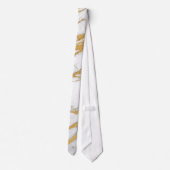 Modernes Goldweißes Marmorschickes Steinmuster Krawatte (Rückseite)
