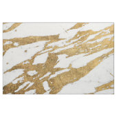 Modernes Goldweißes Marmorschickes Steinmuster Stoff (Fat Quarter (45,7 x 55,9 cm))
