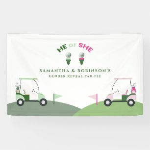 Modernes Golf Baby Gender-Bericht Par-T Banner