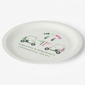 Modernes Golf Baby Gender-Bericht Par-T Pappteller (Schrägansicht)