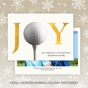 Modernes Golf Joy & Peace Christmas Foto Feiertagskarte