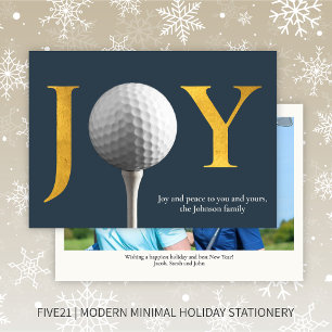 Modernes Golf Joy & Peace Navy Blue Weihnachts-Fot Feiertagskarte