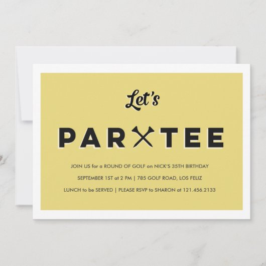 Modernes Golf-Party Einladung (Vorderseite)