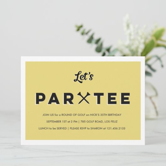 Modernes Golf-Party Einladung (Stehend Vorderseite)