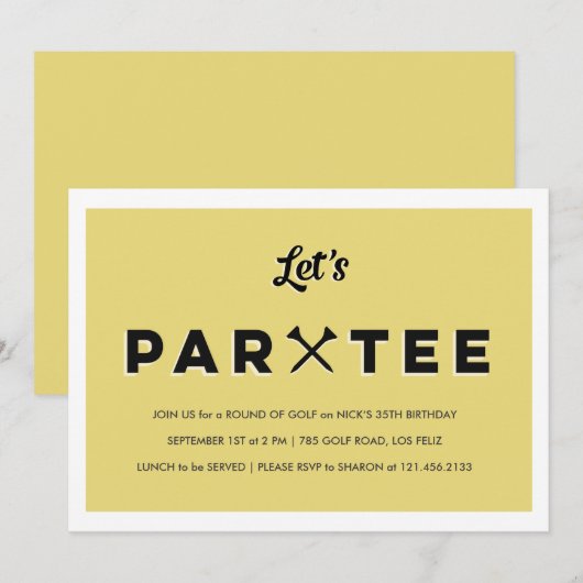 Modernes Golf-Party Einladung (Vorne/Hinten)