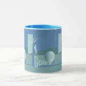 Modernes Golfer-Blue-Geschenk Tasse (Zentrum)