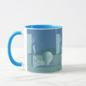 Modernes Golfer-Blue-Geschenk Tasse (Links)