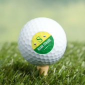 Modernes Golfer-Diagonal-Monogramm Golfball (Insitu T-Shirt)