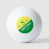 Modernes Golfer-Diagonal-Monogramm Golfball (Vorderseite)
