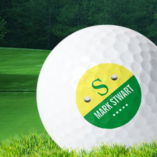 Modernes Golfer-Diagonal-Monogramm Golfball