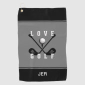 Modernes Golfer Golf Ball Pro Sportangebot Schwarz Golfhandtuch (Vorderseite)