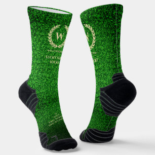 MODERNES GOLFER MONOGRAM GRASS GREEN LUCKY GOLF SOCKEN