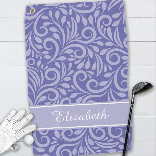 Modernes Golfer Name Niedlich Periwinkle Blaues Mu Golfhandtuch