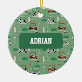 Modernes Golfer-Thema Personalisiert Keramik Ornament
