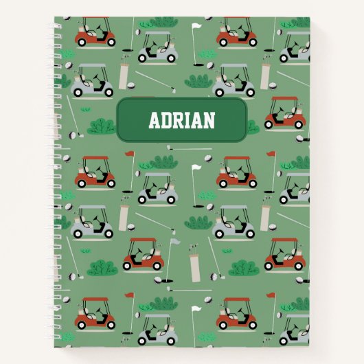 Modernes Golfer-Thema Personalisiert Notizblock (Vorderseite)