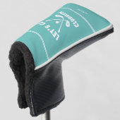 Modernes Golfgeschenk mit Monogramm Teal-Putter Golf Headcover (3/4 Vorderseite)