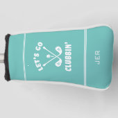 Modernes Golfgeschenk mit Monogramm Teal-Putter Golf Headcover (Vorderseite)