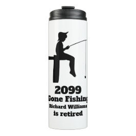 Modernes Gone Fishing - müde Sitzen Fischer Gesche Thermosbecher
