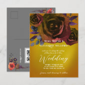 Modernes Goth Dark Rose QRC Postkarte (Vorne/Hinten)