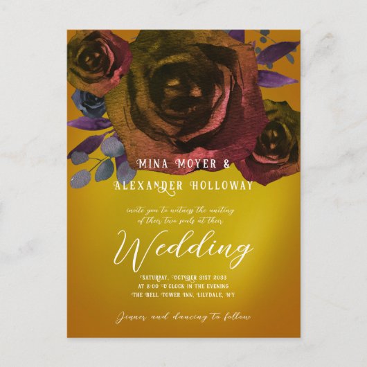 Modernes Goth Dark Rose QRC Postkarte (Vorderseite)