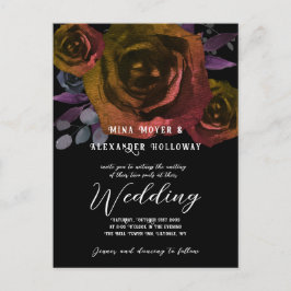 Modernes Goth Dark Rose QRC Postkarte