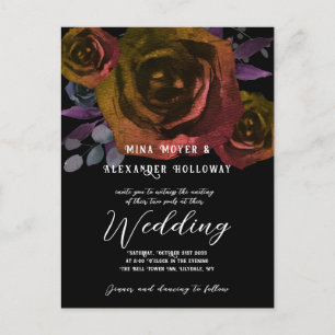 Modernes Goth Dark Rose QRC Postkarte