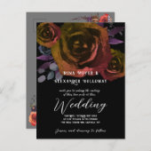 Modernes Goth Dark Rose QRC Postkarte (Vorne/Hinten)