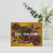 Modernes Goth Rose Foto Rette unser Datum Postkarte (Stehend Vorderseite)