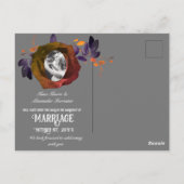 Modernes Goth Rose Foto Rette unser Datum Postkarte (Rückseite)