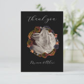 Modernes Goth Wedding Black Foto Dankeskarte (Stehend Vorderseite)