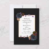 Modernes Goth Wedding Black Foto Dankeskarte (Rückseite)