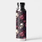 Modernes Gotisches Skull-Rosa-Blume-Muster Trinkflasche (Rechts)