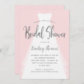 Modernes Gown EDITABLE FARBBrautparty laden ein Einladung (Vorne/Hinten)