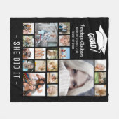 Modernes GRAD 13 x Foto Collage Graduate Gift Fleecedecke (Vorderseite (Horizontal))