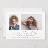 Modernes Grad 2 Fotos Script Abschluss Save The Date (Vorderseite)