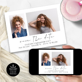 Modernes Grad 2 Fotos Script Abschluss Save The Date