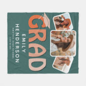 Modernes GRAD 3 x Foto Collage Abschluss Geschenk Fleecedecke (Vorderseite (Horizontal))