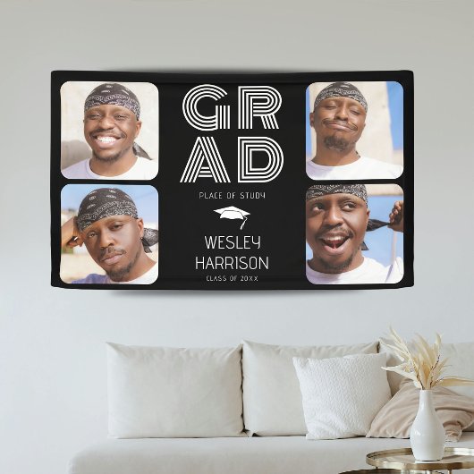 Modernes GRAD 4x Foto Collage Graduate Banner