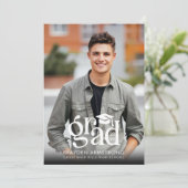 Modernes GRAD Cap 2 Foto Weiß Overlay Ankündigung (Stehend Vorderseite)