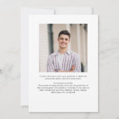 Modernes GRAD Cap 2 Foto Weiß Overlay Ankündigung (Rückseite)