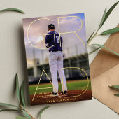 Modernes GRAD-Foto der High School - Gold-Ankündig Folieneinladung