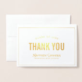 Modernes Grad Gold Foil Foto Danke Karte (Vorderseite mit Umschlag)