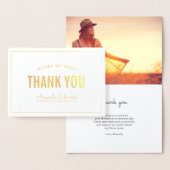 Modernes Grad Gold Foil Foto Danke Karte (Anzeige)