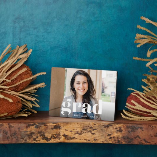 Modernes Grad Overlay | Abschluss Foto Horizontal Fotoplatte (Seite)