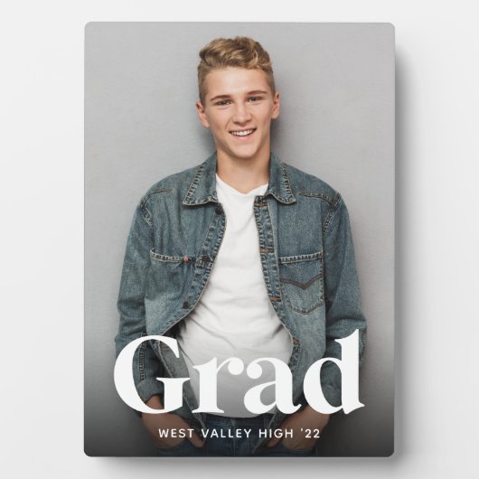 Modernes Grad Overlay | Abschluss Foto Vertikal Fotoplatte (Vorderseite)