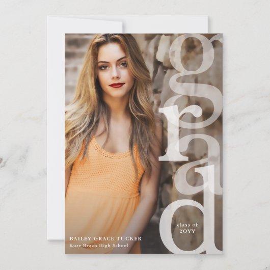 Modernes GRAD Overlay Grauer Abschluss Ankündigung (Vorderseite)